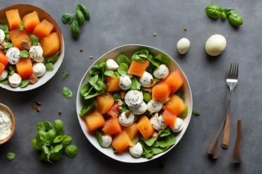 Recette salade de melon jambon cru et mozzarella