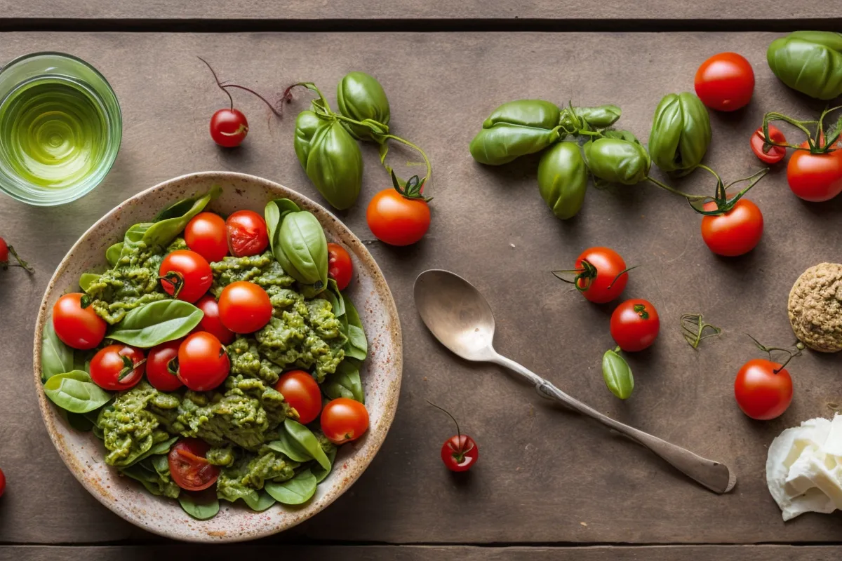Recette salade de pates au pesto et tomates cerises