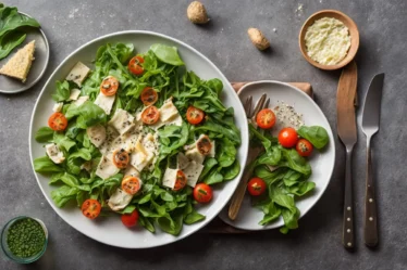 Recette salade de roquette parmesan et pignonsmozzarella