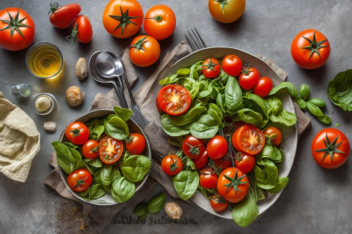 Recette salade de tomates anciennes au basilic